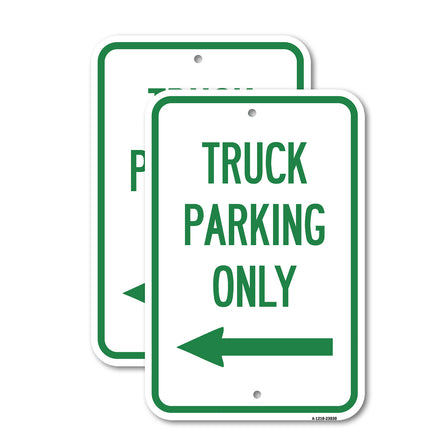 Reserved Parking Sign Truck Parking Only with Left Arrow