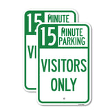 Reserved Parking Sign 15 Minute Parking for Visitors Only