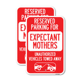 Reserved Parking for Expectant Mothers Unauthorized Vehicles Towed Away (With Tow Away Graphic)