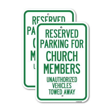 Reserved Parking for Church Members, Unauthorized Vehicles Towed Away