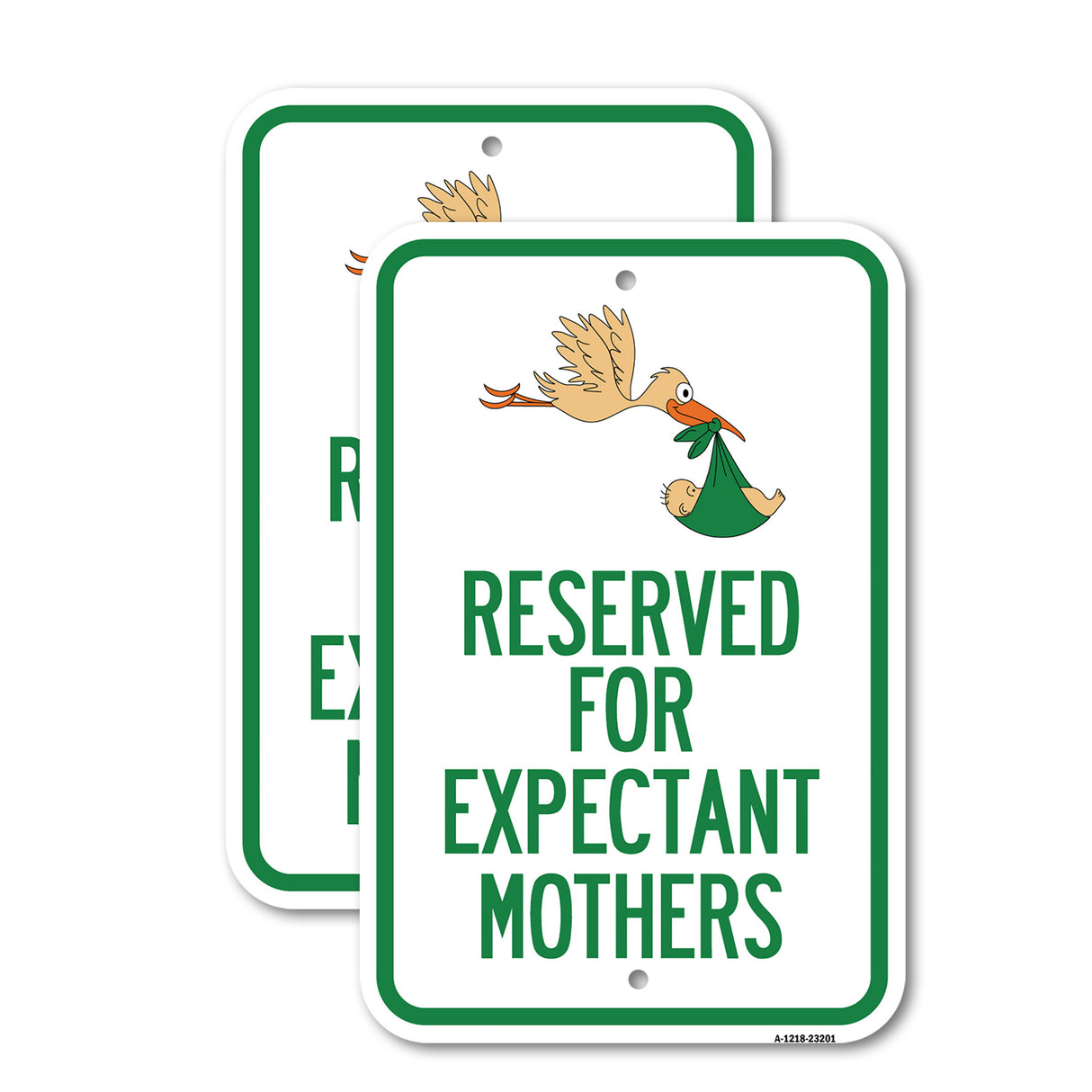 Reserved for Expectant Mothers (With Stork & Baby Graphic)