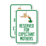 Reserved for Expectant Mothers (With Stork & Baby Graphic)