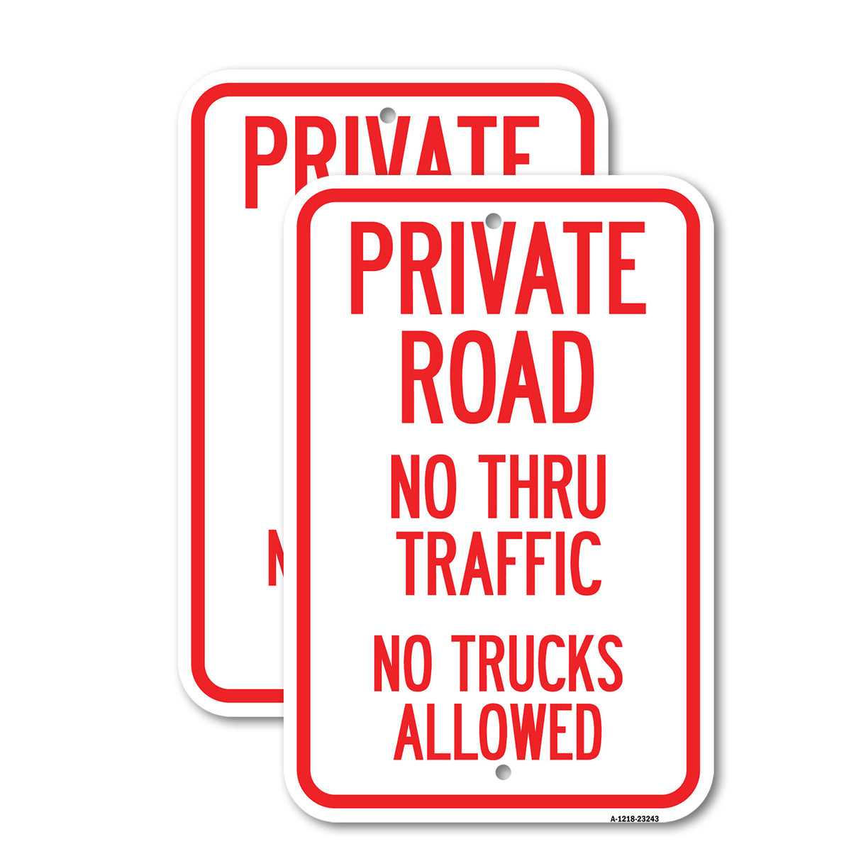 Private Road No Thru Traffic No Trucks Allowed