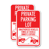 Private Parking Lot, Unauthorized Vehicles Towed at Owner Expense