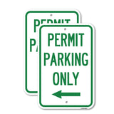 Permit Parking Only (With Left Arrow)