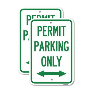 Permit Parking Only (Bidirectional Arrow)