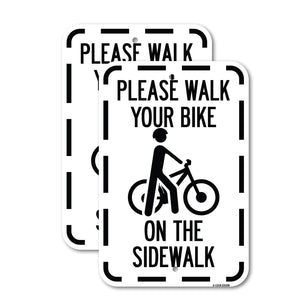 Pavement Stencil Please Walk Your Bike on the Sidewalk