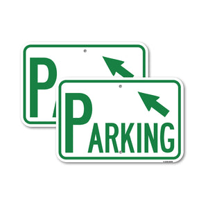 Parking with Arrow Pointing to Top Left