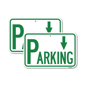 Parking with Arrow Pointing Down