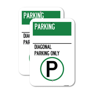 Parking - Diagonal Parking Only (With Parking Symbol)