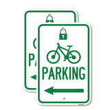 Parking (With Lock, Cycle & Left Arrow Symbol)