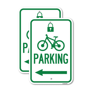Parking (With Lock, Cycle & Left Arrow Symbol)
