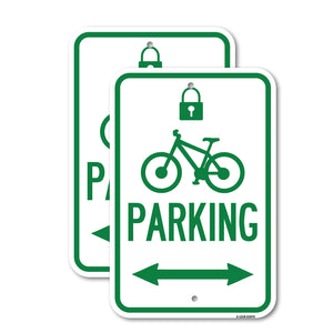 Parking (With Lock, Cycle & Bidirectional Arrow Symbol)