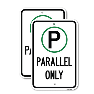 Parallel Parking Only Sign with Graphic