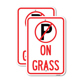 On Grass (With No Parking Symbol)