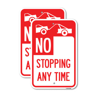 No Stopping Anytime with Tow Away Graphic