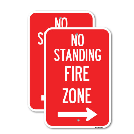 No Standing, Fire Zone with Right Arrow