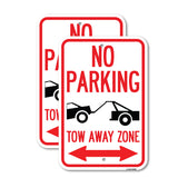 No Parking, Tow-Away Zone with Bidirectional Arrow