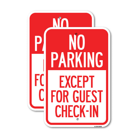 No Parking, Except for Guest Check-In