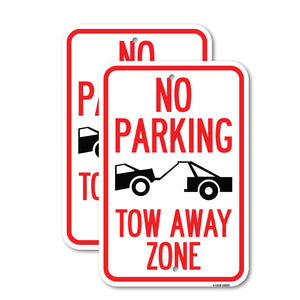 No Parking Tow Away Zone (Tow Truck Symbol)