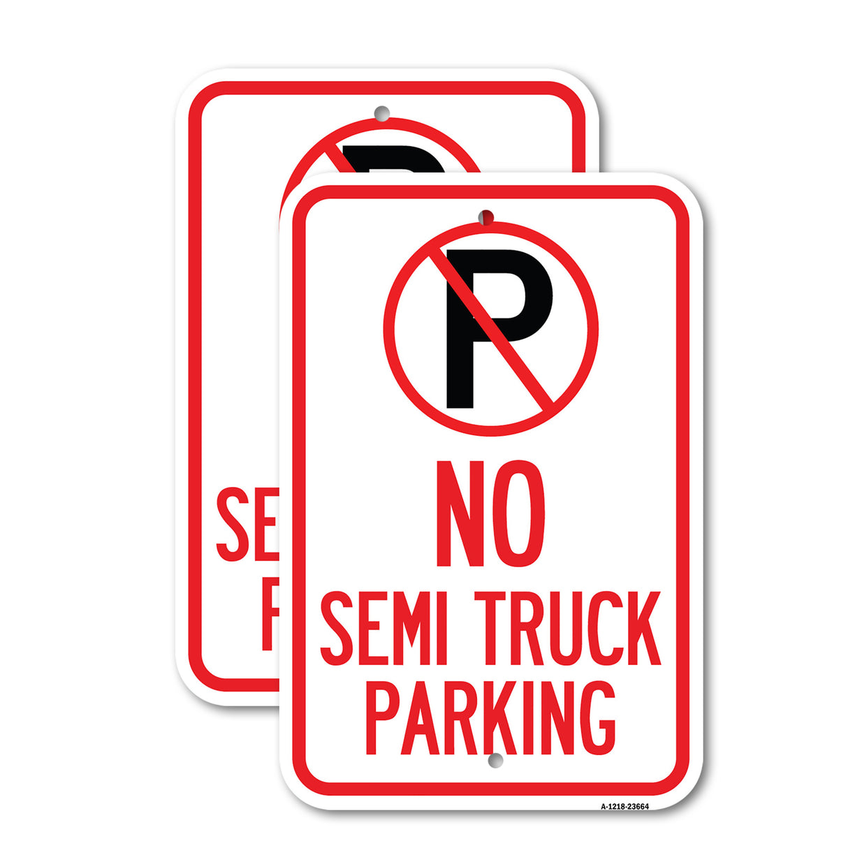 No Parking Sign No Semi Truck Parking with Symbol