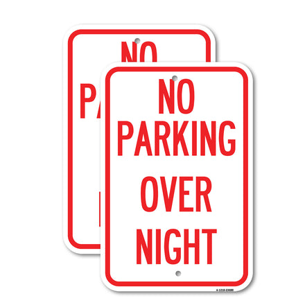 No Parking Overnight Parking Sign