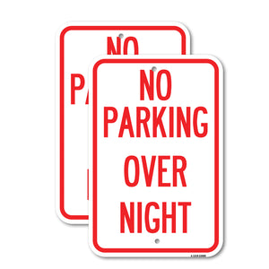 No Parking Overnight Parking Sign