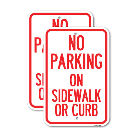 No Parking on Sidewalk or Curb