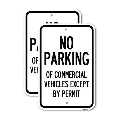 No Parking of Commercial Vehicles Except by Permit