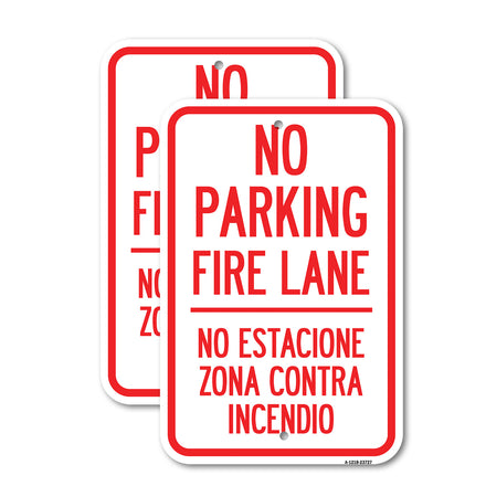 No Parking Fire Lane No Estacione Zona Contra Incendio