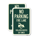 No Parking Fire Lane (With Graphic) Violators Booted or Towed