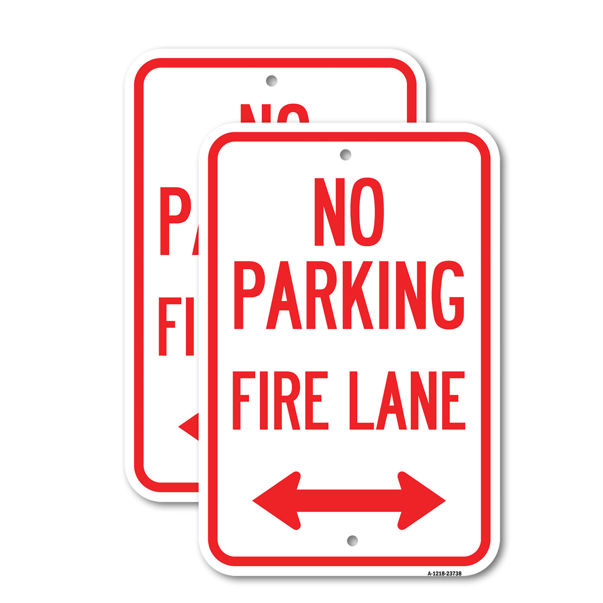 No Parking Fire Lane (With Bidirectional Arrow)