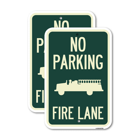 No Parking Fire Lane (Fire Truck Symbol)