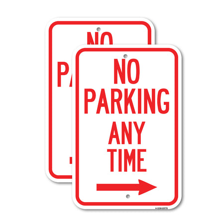 No Parking Anytime with Right Arrow