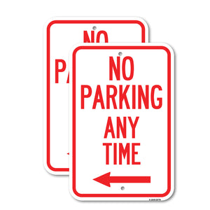 No Parking Anytime with Left Arrow