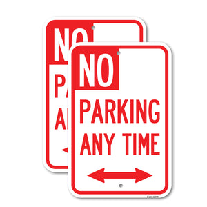 No Parking Anytime with Bidirectional Arrow