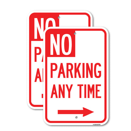 No Parking Anytime with Arrow (Right)