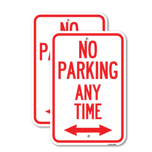 No Parking Anytime (With Bidirectional Arrow)