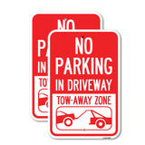 No Parking - in Driveway, Tow Away Zone (With Graphic)