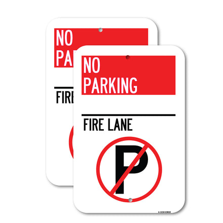 No Parking - Fire Lane (With No Parking Symbol)