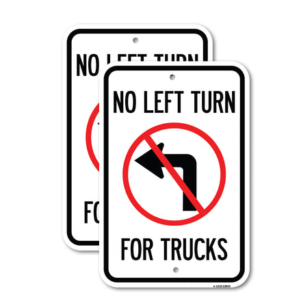 No Left Turn for Trucks with Graphic
