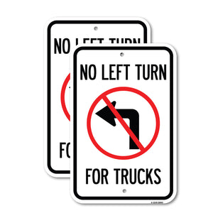 No Left Turn for Trucks with Graphic