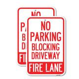 No Blocking Driveway, Fire Lane