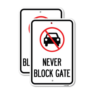 Never Block Gate with No Car Symbol