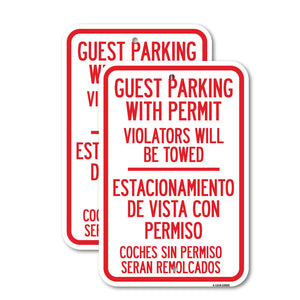 Guest Parking with Permit Violators Will Be Towed - Estacionamento De Visita Con Permiso Coches Sin Permiso Seran Remolcados