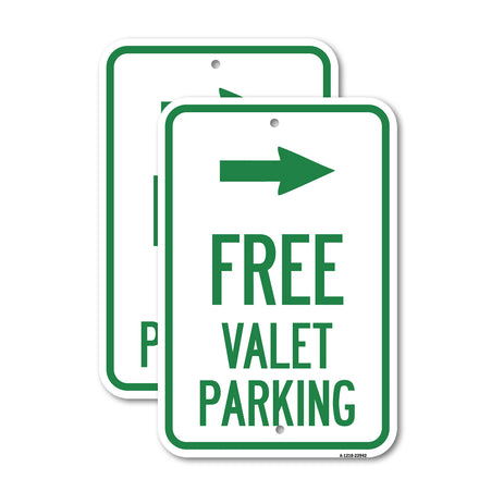 Free Valet Parking with Right Arrow