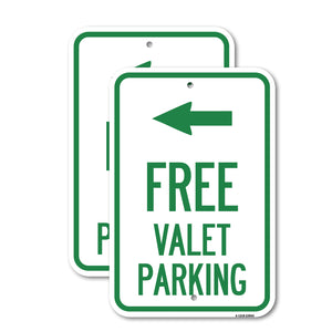 Free Valet Parking with Left Arrow