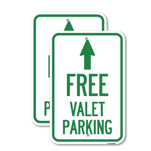 Free Valet Parking with Ahead Arrow