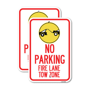 Fire Lane, Tow Zone with Graphic