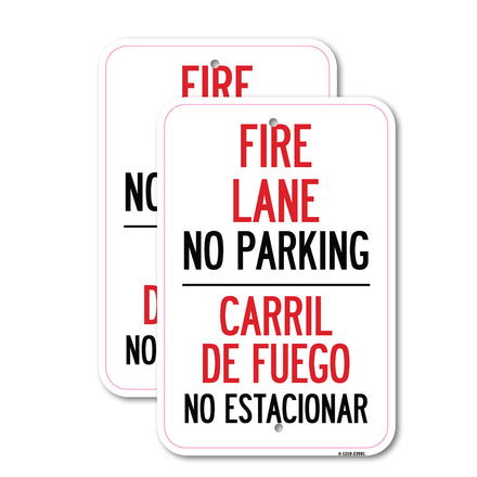 Fire Lane, No Parking - Carril De Fuege, No Esta Conar